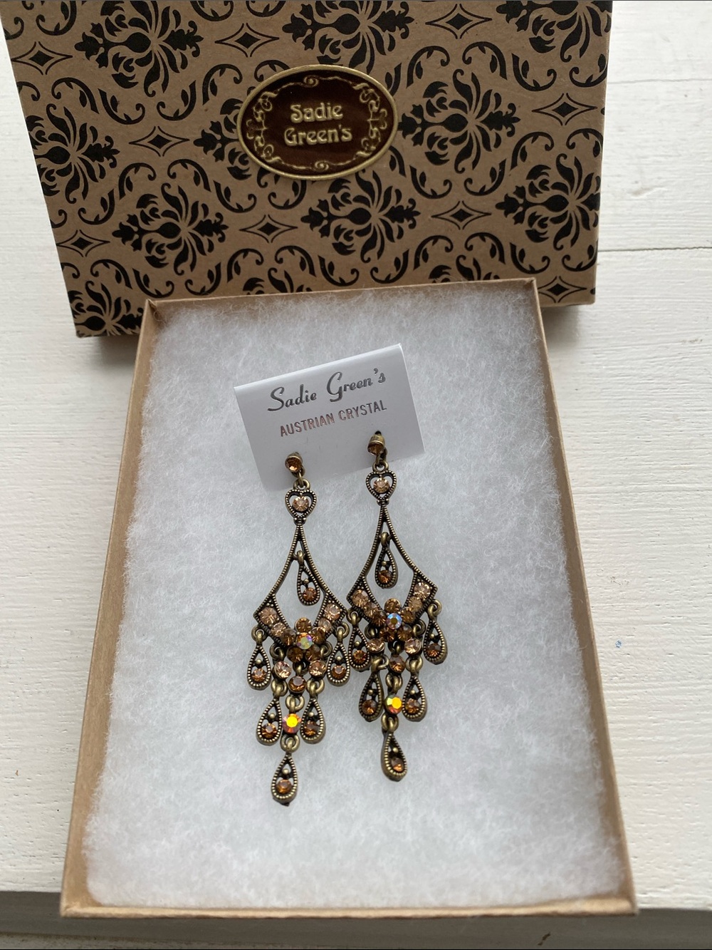 Sadie Green Chandalier earrings